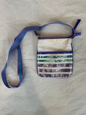 Justice Purple, Teal and White Sequin Crossbody